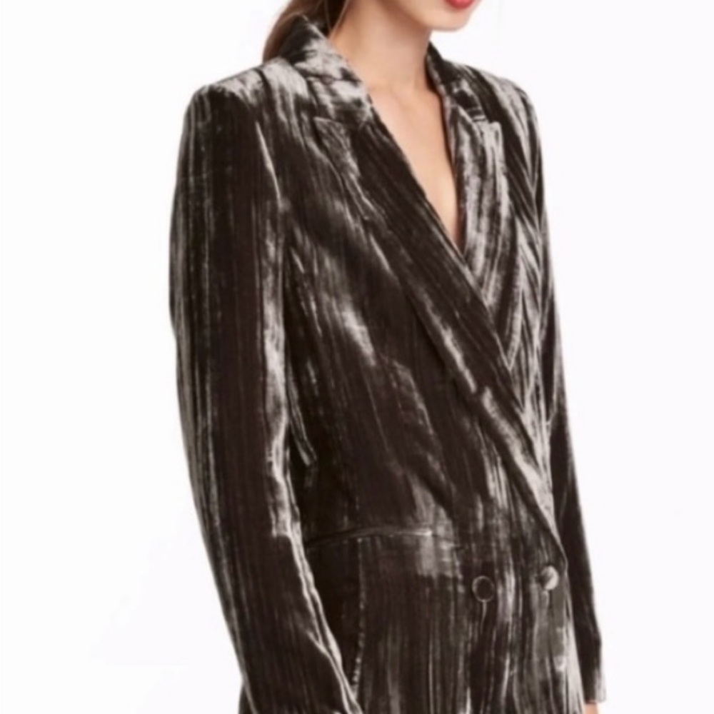 Grey velvet blazer